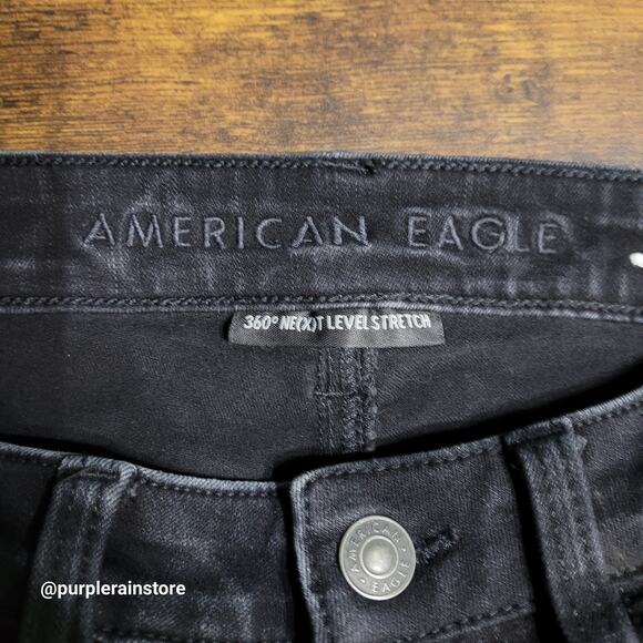 American Eagle Jeans 4 S Jegging Super Hi Rise 360 Next Level Stretch Black Wash - Picture 4 of 12